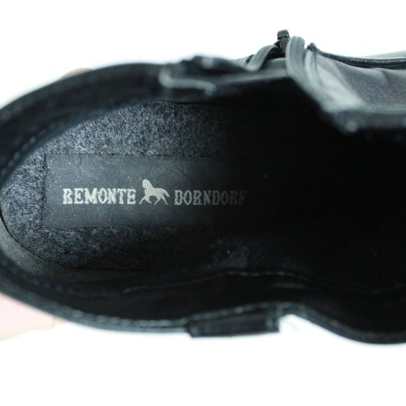 Remonte Dorndorf Black Faux Leather Ankle Boots - Picture 12 of 15